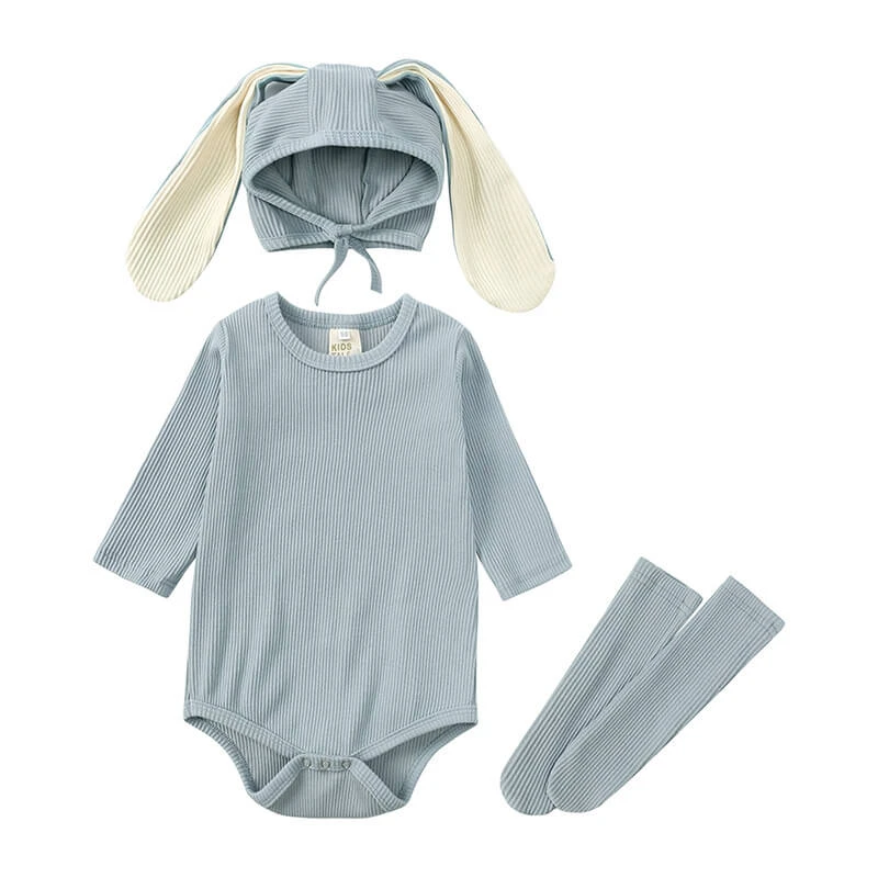 Toddler Bunny Outfit Rabbit Ears Hat Baby Romper And Stocking Set For Easter 2 Toddler Bunny Outfit Rabbit Ears Hat Baby Romper And Stocking Set For Easter - Image 2