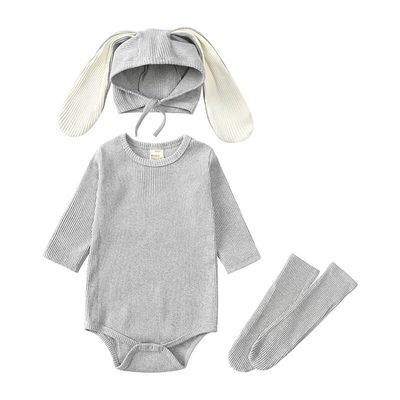 Toddler Bunny Outfit Rabbit Ears Hat Baby Romper And Stocking Set For Easter 3 Toddler Bunny Outfit Rabbit Ears Hat Baby Romper And Stocking Set For Easter - Image 3