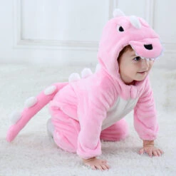 Toddler Infant Dinosaur Costume Flannel Hooded Onesie Soft Animal Romper Outfits Fancy Jumpsuit -Sun Baby Sales Store toddler infant dinosaur costume 5