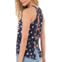 Women Fourth Of July Outfit Backless July 4th Shirt American Flag Clothes For Independence Day -Sun Baby Sales Store women US independent day T shirt 1
