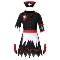 Vampire Costume Adult Zombie Nurse Cosplay Outfit Horror Ghost Bride Dress For Halloween